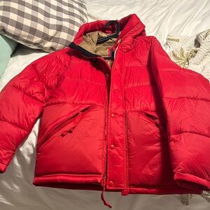 Abercrombie & Fitch Bold Red Puffer Jacket